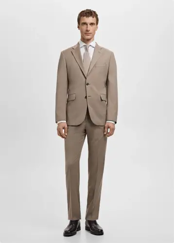 Slim fit pamuklu poplin gömlek - Beyaz - MANGO (1)