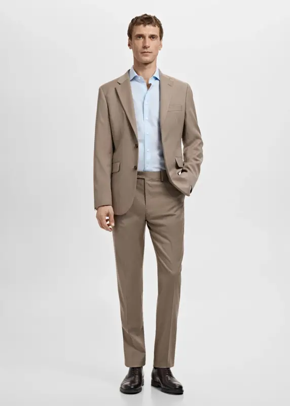 Slim fit pamuklu poplin gömlek - Gök Mavisi - MANGO