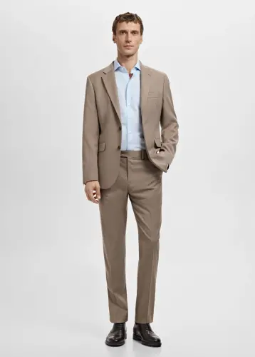 Slim fit pamuklu poplin gömlek - Gök Mavisi - MANGO (1)