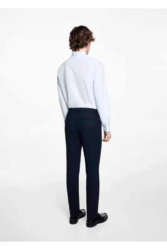 Slim Fit Pant Suit-Navy Blue - 4