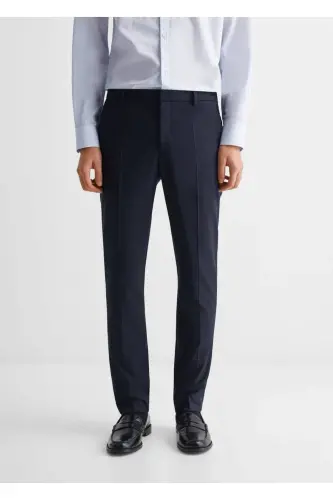 Slim Fit Pant Suit-Navy Blue - 5