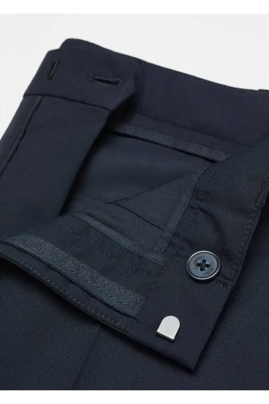 Slim Fit Pant Suit-Navy Blue - 6