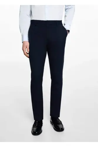 Slim Fit Pant Suit-Navy Blue - 7
