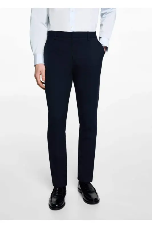 Slim Fit Pantolon Kostyumi-Ko'k - 7