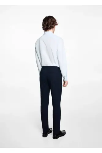 Slim Fit Pantolon Kostyumi-Ko'k - 4