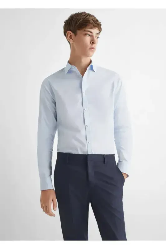 Slim fit pantolon takım-Lacivert - MANGO TEEN