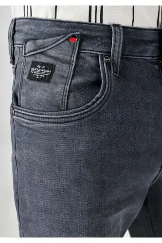 Slim fit, pastki qismi past, to'g'ri oyoqli qora erkaklar shimini. - 5