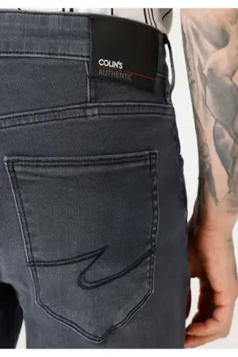 Slim fit, pastki qismi past, to'g'ri oyoqli qora erkaklar shimini. - 6