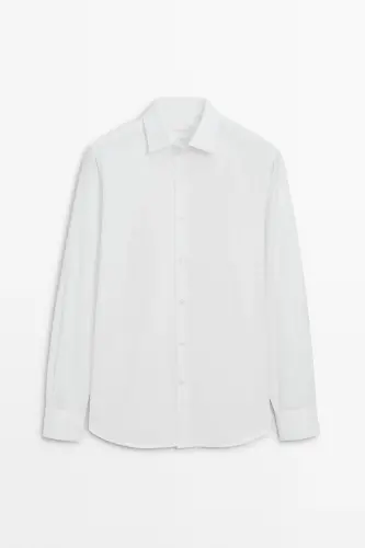 Slim fit paxta poplin ko'ylak - 5