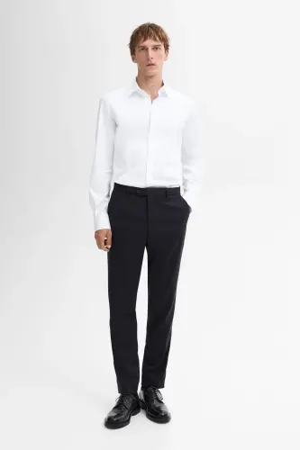 Slim fit paxta poplin ko'ylak - 1