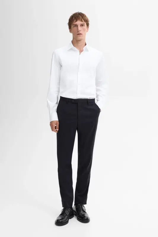 Slim fit paxta poplin ko'ylak - 1