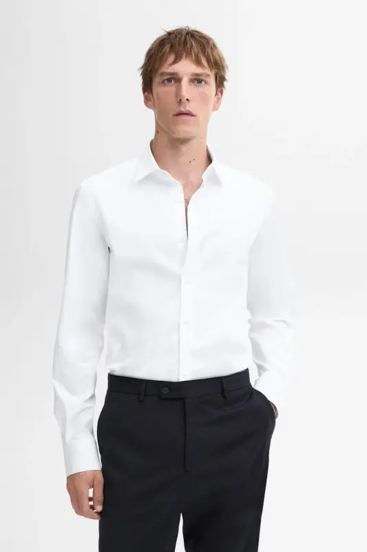 Slim fit paxta poplin ko'ylak - 2