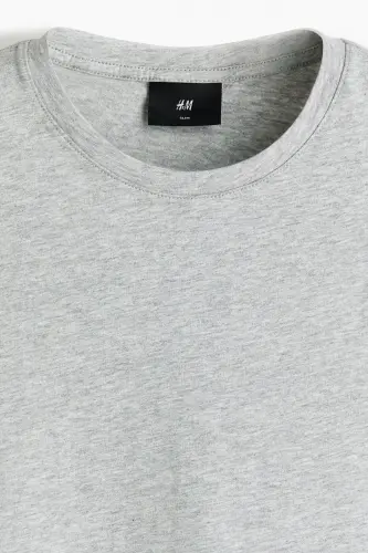Slim Fit Pima Cotton T-Shirt - Light Heather Grey - 6