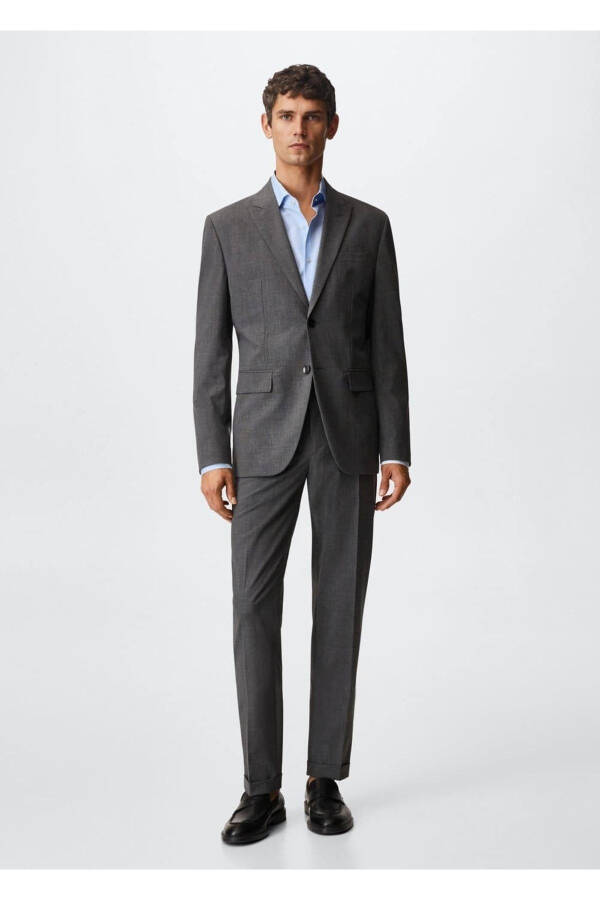 Slim Fit Pinstripe Suit Shirt - 2