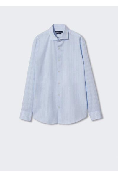 Slim Fit Pinstripe Suit Shirt - 3