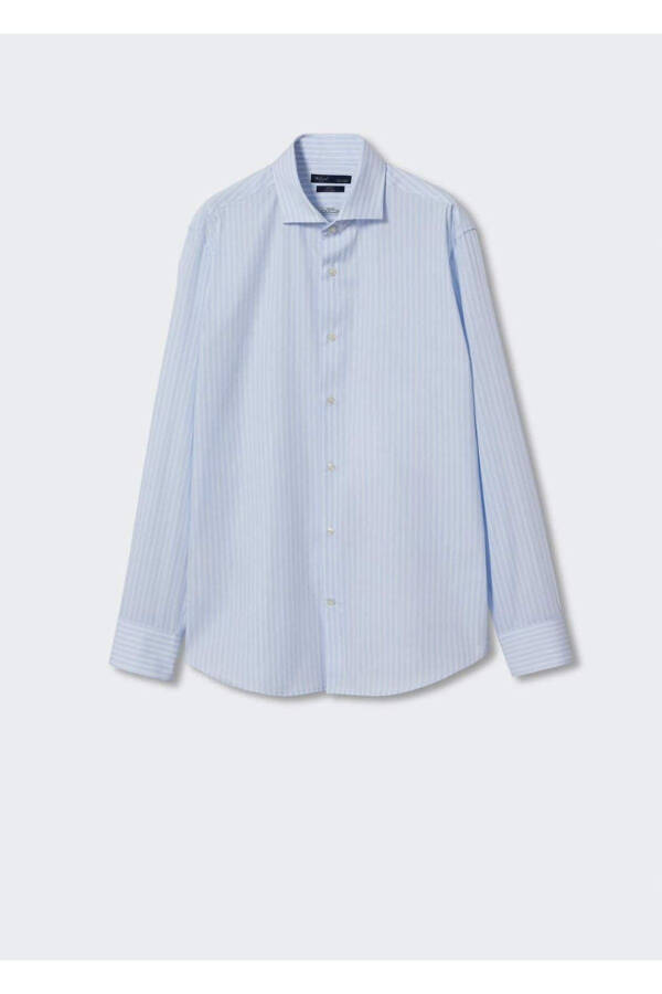 Slim Fit Pinstripe Suit Shirt - 3