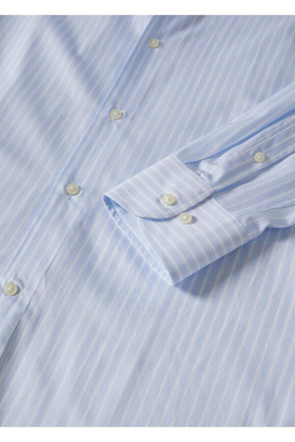 Slim Fit Pinstripe Suit Shirt - 7