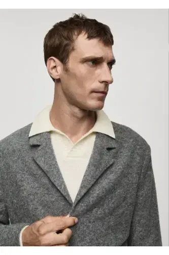 Slim fit pinstripe wool blazer jacket - 1