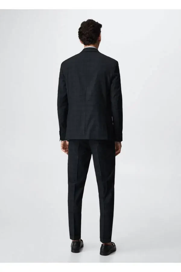 Slim Fit Plaid Blazer - 4