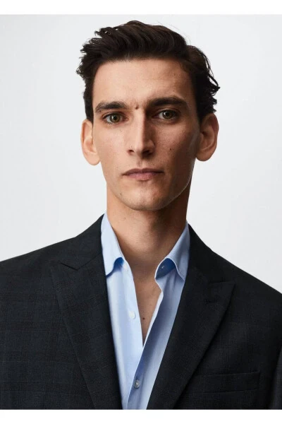 Slim Fit Plaid Blazer - 5