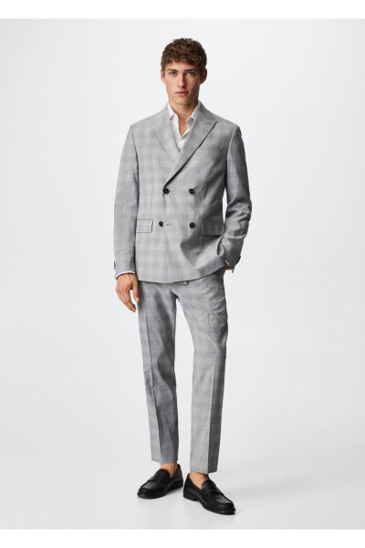 Slim Fit Plaid Blazer Jacket - MANGO MAN (1)