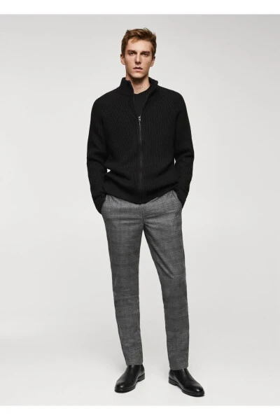 Slim Fit Plaid Cotton Pants - MANGO MAN (1)