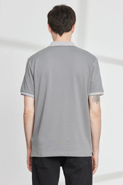 Slim Fit Polo Collar Short Sleeve Basic T-Shirt - 5