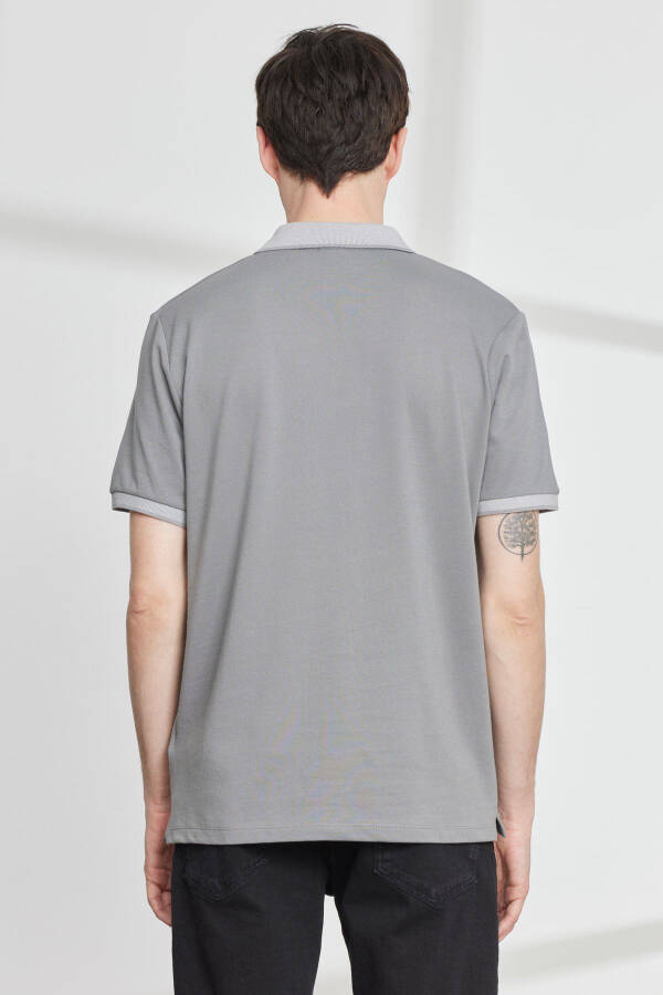 Slim Fit Polo Collar Short Sleeve Basic T-Shirt - 5