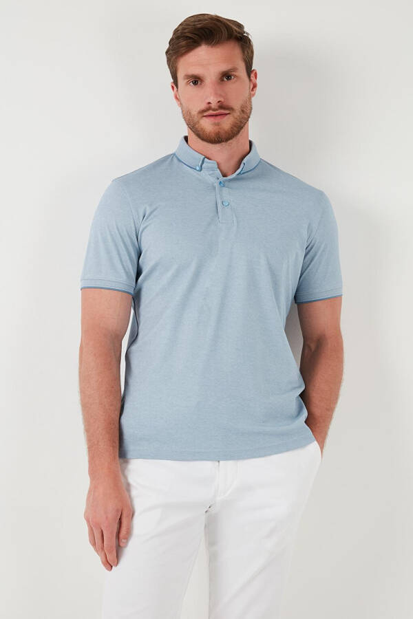 Slim Fit Polo Collar Short Sleeve Men's T-Shirt 646R1000 - 9