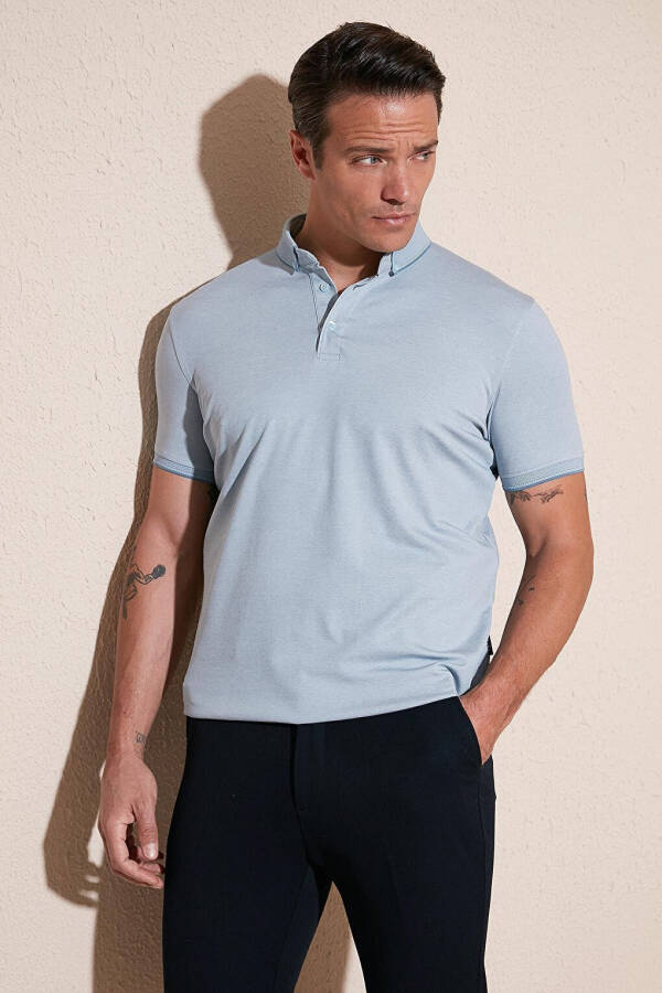 Slim Fit Polo Collar Short Sleeve Men's T-Shirt 646R1000 - 13