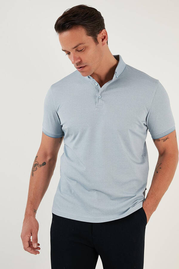 Slim Fit Polo Collar Short Sleeve Men's T-Shirt 646R1000 - 15