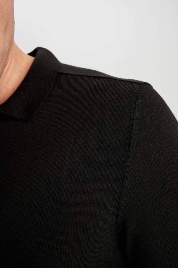 Slim Fit Polo Neck Sweater Black - 8