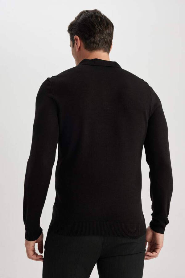 Slim Fit Polo Neck Sweater Black - 9