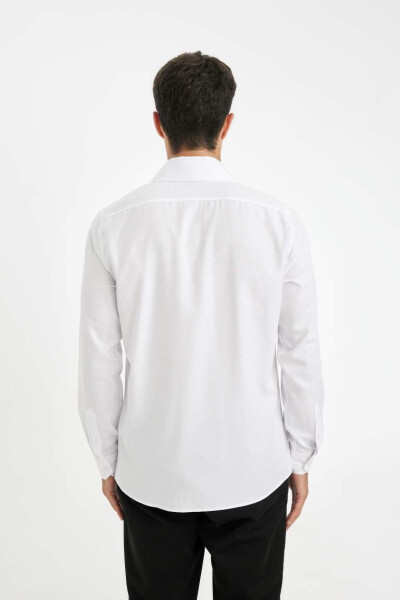 Slim Fit Poplin Long Sleeve Shirt White - 6