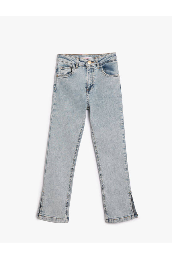 Slim fit, ripped detail, cotton denim jeans. - 4