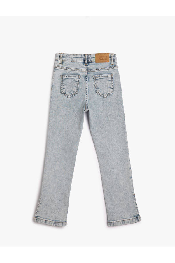 Slim fit, ripped detail, cotton denim jeans. - 5