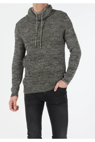 Slim Fit Sal Yaka Erkek Yeşil Kazak - q1.v1_KML - 4
