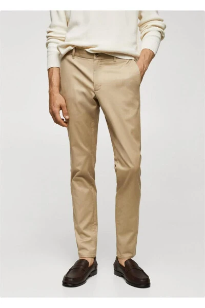 Slim fit serge chino pants - MANGO MAN