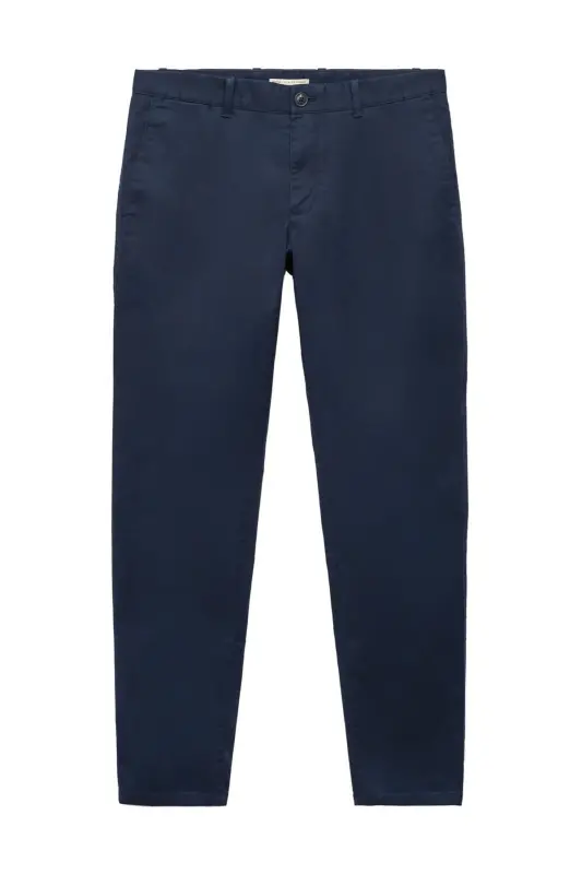 Slim fit serge chino trousers-Dark Navy - 2