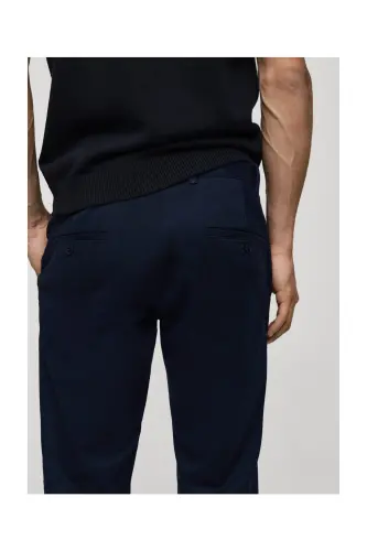 Slim fit serge chino trousers-Dark Navy - 5