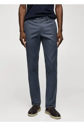 Slim Fit Serge Chino Trousers - Indigo - 1
