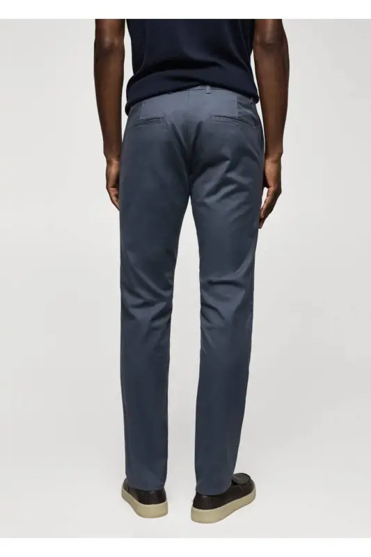 Slim Fit Serge Chino Trousers - Indigo - 4
