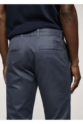 Slim Fit Serge Chino Trousers - Indigo - 6
