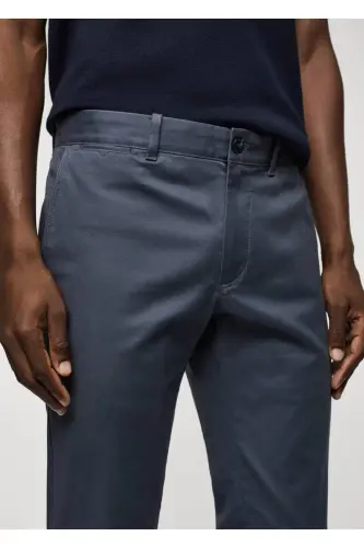 Slim Fit Serge Chino Trousers - Indigo - 7