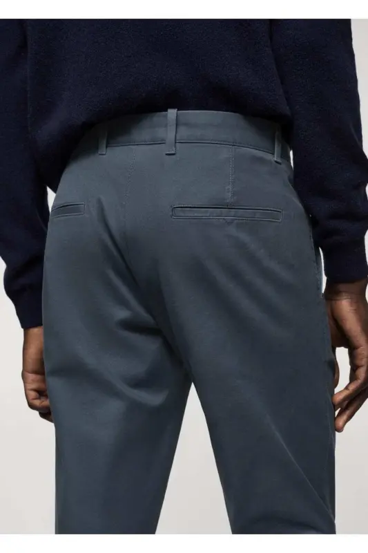 Slim Fit Serge Chino Trousers - Indigo - 8
