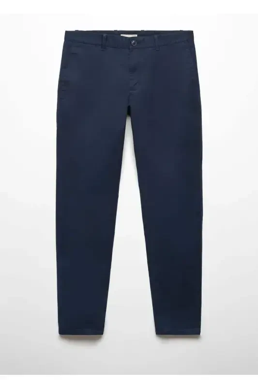 Slim Fit Serge Chino Trousers-Navy Blue - 3