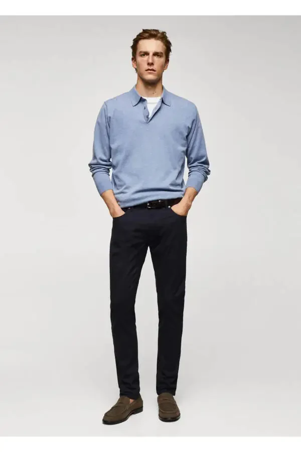 Slim fit serge cotton pants - 2