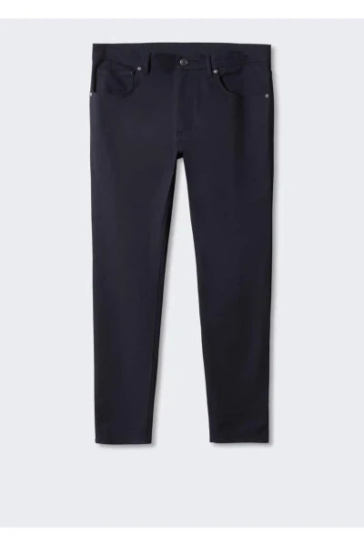 Slim fit serge cotton pants - 3