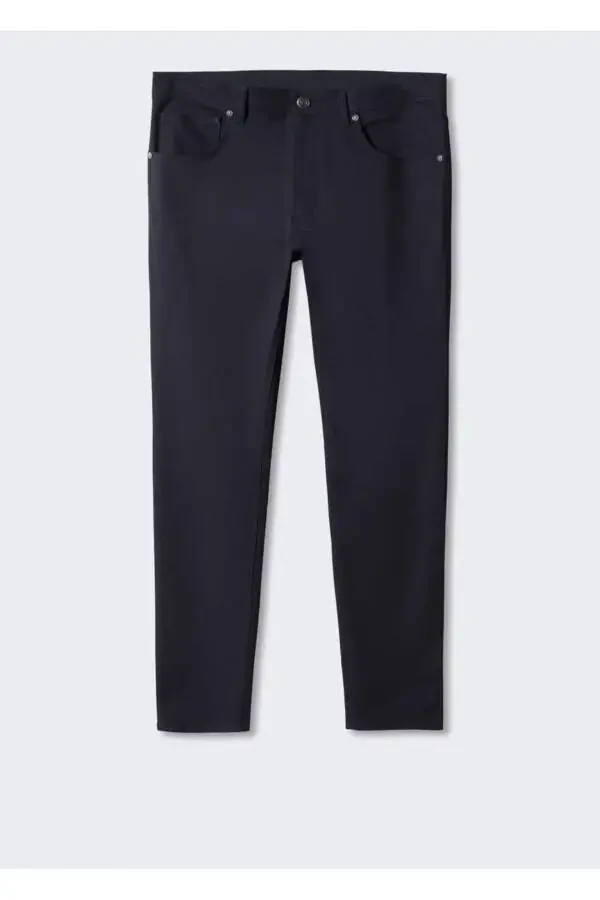 Slim fit serge cotton pants - 3