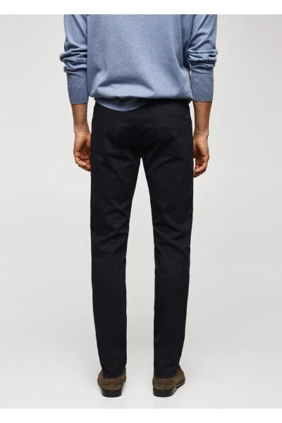 Slim fit serge cotton pants - 4